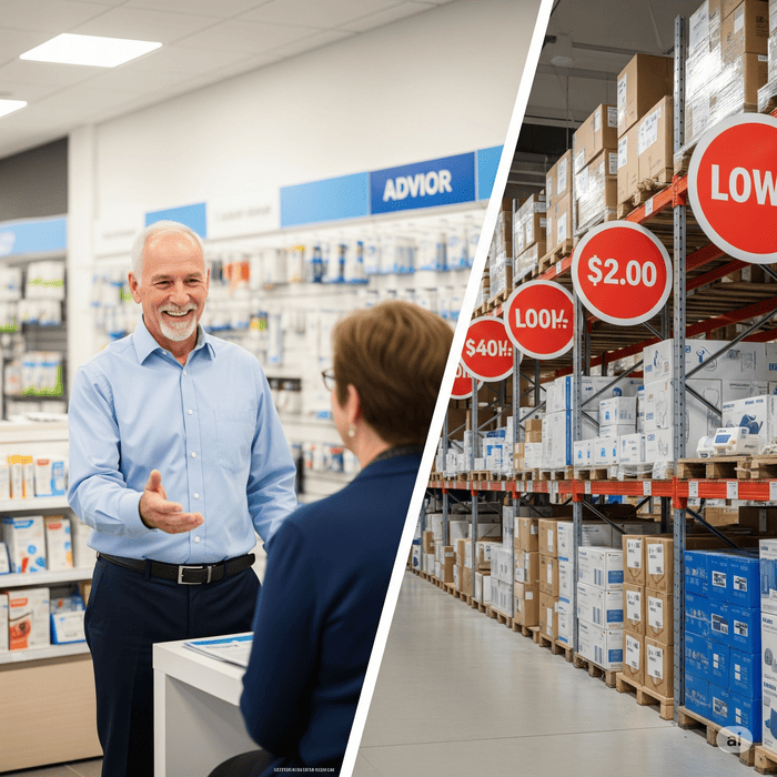 De nos magasins à notre dépôt _ la qualité et les prix pour votre bien-être - Votre Spécialiste du Matériel Médical à Domicile a prix discount Conseil en matériel médical en magasin et prix bas dans notre dépôt