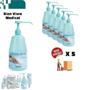 Offre spéciale sur le gel hydroalcoolique Aniosgel 85 NPC 1L pompe. Disponible en lot de 5 à Vitré (35) et Cossé (53).